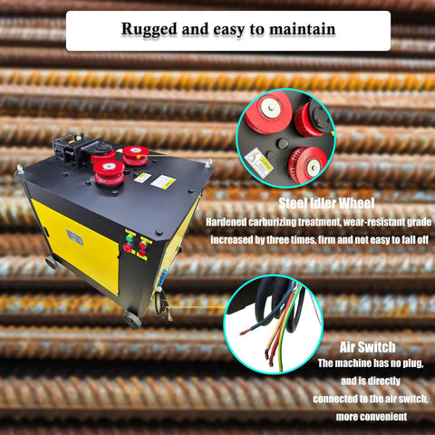 Heavy Duty Automatic Steel Bar Circle Bender Delivers Beast Mode Power To Shape Rebar Quick As Lightning For Hardworking Contractors On Tight Job Sites with steel idler wheels.