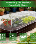 Two Pack Garden Netting For Raised Beds 4.3x2ft Ultra Fine Mesh Plant Covers With Drawstring protecting veggies in garden.