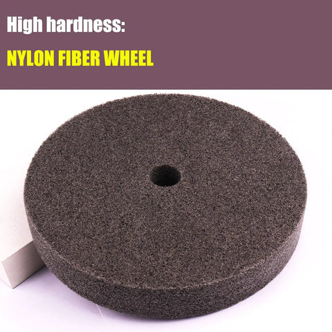Knockout 6 Inch Fiber Buffing Wheel With 180 Grit Heavy Duty Nylon Quick Change Polishing Pad For Bench Grinder deburring