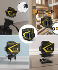 Floor Laser Level Self Leveling With 3x360 Green Beam Cross Lines for boss level squaring on floors walls and ceilings in use