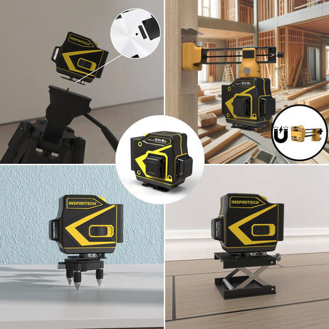 Floor Laser Level Self Leveling With 3x360 Green Beam Cross Lines for boss level squaring on floors walls and ceilings in use