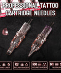 Professional cartridge needles from All In One Tattoo Machine Kit With Pen For Beginners And Pros RCA Power Supply With Voltage Control 10 Cartridge Needles 7 Vibrant 5ml Inks Complete Starter Set For Tattoo Artists