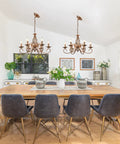 Dining room with two Rustic 6 Light Chandelier With Antique Bronze Finish That Rocks French Country Vintage Pendant Light Fixture