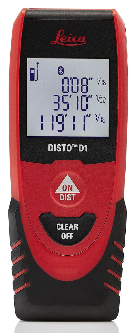 Disto D1 Laser Distance Meter With Bluetooth 4.0, 130 Ft Range, Quick Two-Button Operation, Precision To 1/16 Inch, Compact Black Red Laser Measure For DIYers, Home Reno Crews, And Pros