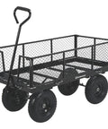 Heavy Duty Steel Jumbo Garden Wagon With Removable Sides, 1400 Lb Capacity, 50 Inch Bed, 13 Inch Pneumatic Tires, Fold Down Panels