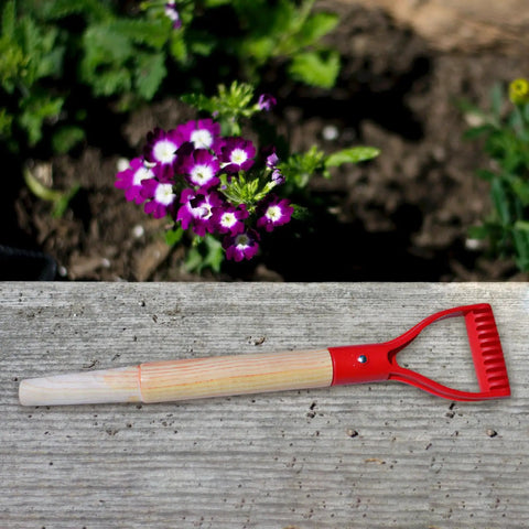 Long Wooden Garden Shovel Replacement Handle 46cm For Digging And Diy Craft Projects Durable Spade Handle With Smooth Finish Easy To Install For Garden Tools Camping And Decoration against garden background