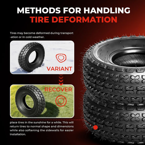 Set Of 2 19x7-8 ATV UTV Tires 4PR Beefed Up All Terrain Tubeless Non Directional Tread method to handle deformation