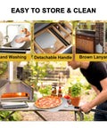 Aluminum pizza peel with long painted handle; 12-inch blade for turning pizzas