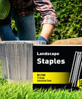 120 Pack 6 Inch Galvanized U Shaped Garden Stakes 11 Gauge Rust Proof Ground Stakes in box by lawn