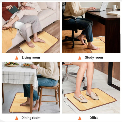 Cozy Feet Warmer Floor Mat With Ten Heat Settings And Timer, Fast Heating Under Desk Foot Pad For Office Or Home, multiple rooms