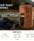 Compact Travel Laundry Washbag Featuring Patented Flex Washboard Design For Machine Grade Dirt Removal Without The Laundromat Hustle On Road Trips Camping Adventures Or Hotel Hops with clothes inside by a river.
