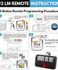 Instructions for 893 LM remote programming procedure with Two Pack Replacement Garage Door Opener Remote For Most 1993 Present Openers With 893LM 893Max 891LM 371LM 373LM 971LM 973LM Extra Long Range Easy Pairing