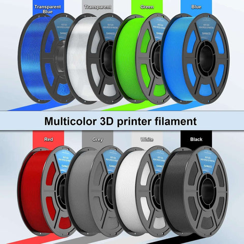 Multicolor 3D printer filament spools, including Black 1.75mm TPU Filament 95A 1Kg for FDM 3D printers, displayed in various colors.