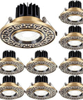Nine Pack Slim Led Recessed Lighting Trims With Slick Smooth Dimming And Quick Adjust Color Temp For Crisp Room Glow And No Sweat Residential Or Retail Setup.