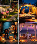 Must Have 4 Pack Dancing Flame Solar Lanterns Outdoor Waterproof With Upgraded Flickering Flame And Constant Modes lighting scenes
