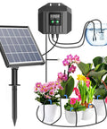 3W Solar Drip Irrigation System With Digital Programmable Smart Watering Kit And 2200mAh Battery for 15 potted plants indoors or outdoors