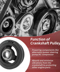 Engine Harmonic Balancer Crankshaft Pulley 7 Groove For Nissan Frontier 2005-2019 4.0L V6 shown with belt system diagram