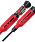 Tamperproof Security Screwdriver Set With Multi Bit Kit One Quarter Inch Hex Shaft Hex Pin Spanner Pin And Torx Pin Compact Pro Grade Security Bit Set With Palm Saver Cap And EZ Guide Collar, red handles