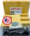 Bulk Pinewood Derby Car Kits Pack Of 12 with wheels and axles, burr-free connectors, and USA label for speedy races.
