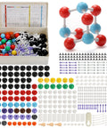 Chemistry Molecular Model Kit With 444 Pieces For Building Organic And Inorganic Structures, shown with atoms and bonds