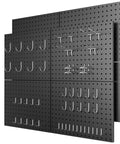 Beefy Heavy Duty Steel Pegboard Panels Set Of 8 With 50 Hooks Each 16 By 12 Inch Wall Organizer For Garage And Workshop