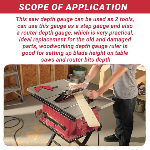 Heavy Duty Aluminum Table Saw Height Gauge And Depth Gauge For Quick Alignment And Calibration On Saws Routers