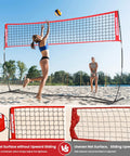 12 Foot Portable Volleyball Net For Backyard And Indoor And Outdoor Use Freestanding With Height Adjustment Carry Bag Heavy Duty Base And 2mm Steel Tubes For Stable Practice And Family Fun