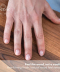 Top Shelf Two Component Hardwax Wood Oil For Indoor DIY Dead Simple One Coat Finisher VOC Free Linseed Mix Solid Black Tint For Furniture And Floors That Glides On Sleek In A 300 Ml Jar applied with hand on wooden surface.