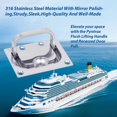316 Stainless Steel Flush Lifting Handle And Recessed Door Pull With Mounting Screws For Boat Deck Hatch Floor Toolbox And Furniture 2.95 By 2.28 Inch Low Profile Recessed Pull 1 Pack over cruise ship
