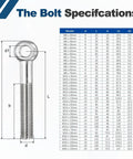 Heavy Duty Swivel Lifting Eye Bolts, Built Tough M6 X 25mm 304 Stainless Steel Rigging Hardware specifications image