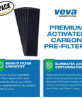 6 pack of activated carbon pre-filters for HEPA Air Filter Replacement Set With 6 Carbon Pre Filters For GermGuardian Purifiers.