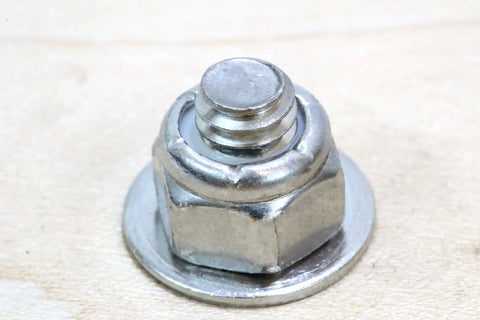 1/4-20 Nylon Insert Lock Nut Set Of 100 Stainless 304 Hex Lock Nuts With Nylon Insert, close-up view on wood surface