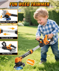 3-In-1 Kids Garden Tools With Lights And Sounds Weed Wacker Toy Leaf Blower Toy and Hedge Trimmer for Realistic Outdoor Pretend Play