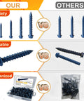 Comparison of 3/16 x 1-1/4 Inch Hex Head Concrete Screw Anchor For Masonry Brick And Block, 100 Pcs Set to other brands