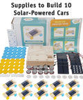 Sweet Ten Pack Solar Car Kit Offering Slick Wooden STEM Rides For Kids Ages Eight Plus Quick Diy Assembly, supplies to build solar cars.