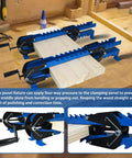 Two Pack 19 Inch Panel Clamps For Woodworking Adjustable From 2 To 17 Inch Wide Panels And 1 To 3 And A Half Inch Thick Boards Heavy Duty Steel With Scissor Couplings For Bonding Tabletops Wide Doors And Cabinet Countertops, clamping wood