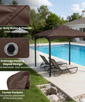 10x12 Foot Canopy Replacement Top For Outdoor Gazebo Two Tiered Waterproof Roof With Eight Drainage Holes over patio