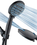 High Pressure 8 Mode Go-To Handheld Shower Head With Anti Clog Nozzles And Built In Power Wash to Clean Tub Tile and Pets, 6-ft hose