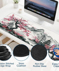 XL Desk Pad With Silky Smooth Surface And Exquisite Patterns, 31.5 By 11.8 Inches Large Mouse Pad For Extended Gaming on desk