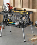 Heavy Duty Folding Workbench With 1,000 Lb Capacity DIY Friendly Portable Shop Table for woodworking