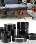 Leaf Spring Pin and Bushing Adapter Service Kit 15030 in use on heavy-duty truck suspension