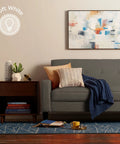 Living room with a soft white glow from 3 Way LED Light Bulb 5/10/19W (50/100/150W Eqv) Soft White 2700K A19 General Purpose