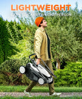 Cordless Brushless Electric Lawn Mower With 16.5 Inch Cutting Width, 6-Position Height Adjustments, Dual 4.0Ah Batteries, Mows Up To 2,700 Sq Ft On One Charge, Lightweight Yard Workhorse For Small To Medium Lawns being carried by one person
