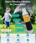 Garden Hose Water Filter For Plants That Really Cuts Chlorine And Odor Boosts Plant Health Perfect For Organic Gardening Farming And Pets 6 Pack Includes 2 Hose Protectors Easy To Install And Durable next to child watering plants