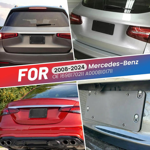 Rear License Plate Bracket for Mercedes Benz C Class 2010 to 2020 Easy Install Fits C180 C200 OE 1698170211 A0008101711