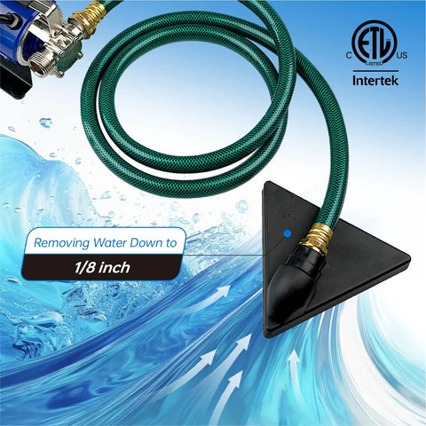 Go To Water Transfer Pump 115V One Tenth HP 330 GPH Portable Electric All Purpose Utility Pump with suction hose detailing