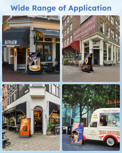 Take Your Business On The Road With This 55 Inch Outdoor Mobile Digital Signage Display IP65 Waterproof Advertising Kiosk in outdoor settings.