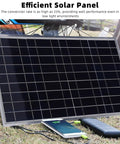 100W 12V Solar Panel Kit With Controller For Travel And Outdoor Use IP67 Waterproof Portable Monocrystalline Solar Panel For RV Boat Trailer Automotive Gear shown charging devices outdoors