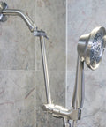 Adjustable 10 Inch Solid Brass Shower Arm Extender For Height And Angle Universal Fit For Rain And Handheld Heads Brushed Nickel Finish
