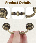 Close-up of Two Piece Vintage Drop Bail Dresser Handles, Bronze Antique Cabinet Pulls, showing 4.9 inch length, zinc alloy design